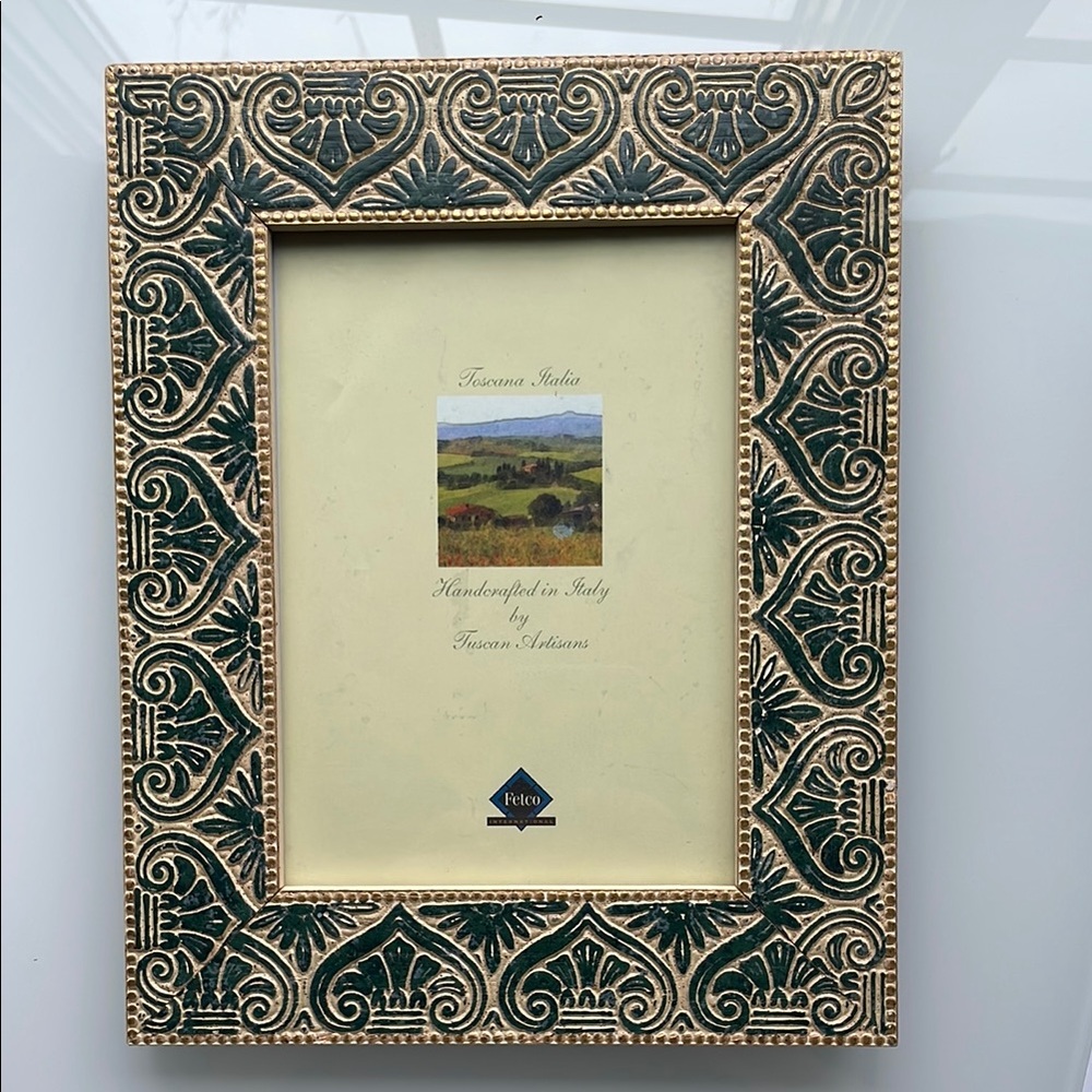 Piero Guidi Gold and Green Ornate Picture Frame